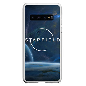 Чехол для Samsung Galaxy S10 с принтом Starfield в Екатеринбурге, Силикон | Область печати: задняя сторона чехла, без боковых панелей | Тематика изображения на принте: bethesda game studios | bethesda softworks | звездное | космос | планеты