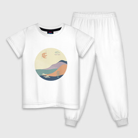 Детская пижама хлопок с принтом Японский минимализм в Екатеринбурге, 100% хлопок |  брюки и футболка прямого кроя, без карманов, на брюках мягкая резинка на поясе и по низу штанин
 | Тематика изображения на принте: азиатский | арт | минимализм | пейзаж | природа | рисунок | хипстер | японский