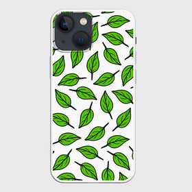 Чехол для iPhone 13 mini с принтом Листопад в Екатеринбурге,  |  | forest | green | leaves | nature | pattern | spring | summer | весна | ветки | деревья | зеленые листья | зеленый узор | зелень | камуфляж листья | лето | листья | падающие листья | природа | растения | текстура | тропики