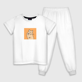 Детская пижама хлопок с принтом Хомяк (мем) в Екатеринбурге, 100% хлопок |  брюки и футболка прямого кроя, без карманов, на брюках мягкая резинка на поясе и по низу штанин
 | mem | грызун | животные | мем | мышь | хомяк