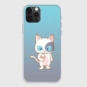 Чехол для iPhone 12 Pro Max с принтом кот с мороженкой в Екатеринбурге, Силикон |  | голубые глаза | кот | котенок | котик | кошак | мороженка | мороженко | мороженое | прямоходячий | рисунок | рожок