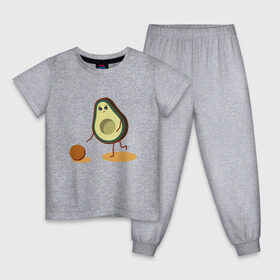Детская пижама хлопок с принтом Авокадо и косточка в Екатеринбурге, 100% хлопок |  брюки и футболка прямого кроя, без карманов, на брюках мягкая резинка на поясе и по низу штанин
 | avocado | авокадо | бежит | грустное | косточка | милое | няшное