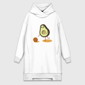 Платье-худи хлопок с принтом Авокадо и косточка в Екатеринбурге,  |  | avocado | авокадо | бежит | грустное | косточка | милое | няшное