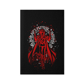 Обложка для паспорта матовая кожа с принтом Хеллсинг в Екатеринбурге, натуральная матовая кожа | размер 19,3 х 13,7 см; прозрачные пластиковые крепления | alucard | anime | hellsing | алукард | аниме | вампир | комиксы | манга | хеллсинг