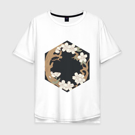 Мужская футболка хлопок Oversize с принтом Японский минимализм в Екатеринбурге, 100% хлопок | свободный крой, круглый ворот, “спинка” длиннее передней части | абстракция | азиатский | арт | минимализм | пейзаж | природа | рисунок | хипстер | японский