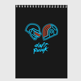Скетчбук с принтом Daft Punk в Екатеринбурге, 100% бумага
 | 48 листов, плотность листов — 100 г/м2, плотность картонной обложки — 250 г/м2. Листы скреплены сверху удобной пружинной спиралью | Тематика изображения на принте: acces | after | all | better | crush | da | daft | dance | discovery | faster | funk | get | harder | homework | human | instant | lose | lucky | memories | more | one | punk | random | stronger | time | to | yourself | бангальтер | дафт 