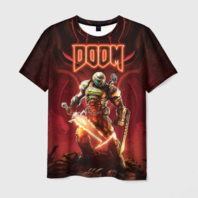Мужская футболка 3D с принтом Doom | Думгай в Екатеринбурге, 100% полиэфир | прямой крой, круглый вырез горловины, длина до линии бедер | Тематика изображения на принте: doom | doom slayer | doomguy | hell walker | the doom slayer | дум | думгай | палач рока