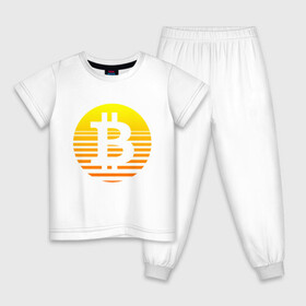 Детская пижама хлопок с принтом БИТКОИН BITCOIN (Z) в Екатеринбурге, 100% хлопок |  брюки и футболка прямого кроя, без карманов, на брюках мягкая резинка на поясе и по низу штанин
 | Тематика изображения на принте: binance coin | bitcoin | blockchain | btc | cardano | crypto | ethereum | litecoin | polkadot | tether | xrp | биткоин | блокчейн | валюта | деньги | криптовалюта | майнер | майнинг | цифровая валюта | цифровое золото | эфир