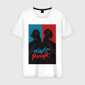 Мужская футболка хлопок с принтом Daft Punk в Екатеринбурге, 100% хлопок | прямой крой, круглый вырез горловины, длина до линии бедер, слегка спущенное плечо. | Тематика изображения на принте: cyberpunk | daft | daftpunk | electronic | get | guy | guy manuel | human | lucky | music | punk | robot | rock | thomas | дафт | дафтпанк | киберпанк | музыка | ню диско | панк | робот | рок | техно | томас | электро | электроник рок