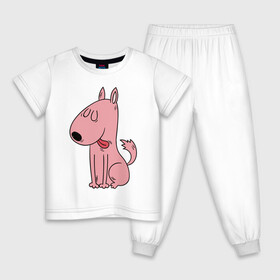Детская пижама хлопок с принтом милый щеночек рисунок в Екатеринбурге, 100% хлопок |  брюки и футболка прямого кроя, без карманов, на брюках мягкая резинка на поясе и по низу штанин
 | ветеринару | гав | животные домашние | любителю собак | млекопитающее | мопс | мультипликационный персонаж | мультяшная собака | песики | питомцы | псы | собакены | собаки | собачки | собачнику