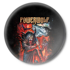 Значок с принтом Powerwolf в Екатеринбурге,  металл | круглая форма, металлическая застежка в виде булавки | heavy metal | metal | powerwolf | группы | метал | музыка | пауэр метал | рок | хеви метал
