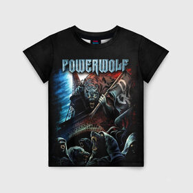 Детская футболка 3D с принтом Powerwolf в Екатеринбурге, 100% гипоаллергенный полиэфир | прямой крой, круглый вырез горловины, длина до линии бедер, чуть спущенное плечо, ткань немного тянется | heavy metal | metal | powerwolf | группы | метал | музыка | пауэр метал | рок | хеви метал