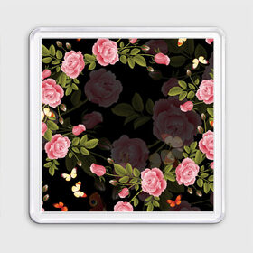 Магнит 55*55 с принтом ЦВЕТЫ / FLOWERS / 8 МАРТА в Екатеринбурге, Пластик | Размер: 65*65 мм; Размер печати: 55*55 мм | chery | flowers | japan | roses | sakura | вишня | растения | розы | ромашка | сакура | тюльпаны | цветы | цветы сакуры | япония