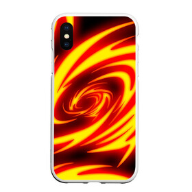 Чехол для iPhone XS Max матовый с принтом ОГНЕННЫЕ ВОЛНЫ | FIRE STRIPES в Екатеринбурге, Силикон | Область печати: задняя сторона чехла, без боковых панелей | abstraction | geometry | hexagon | neon | paints | stripes | texture | triangle | абстракция | брызги | геометрия | краски | неон | соты | текстура