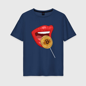 Женская футболка хлопок Oversize с принтом SWEET BITCOIN | СЛАДКИЙ БИТКОИН (Z) в Екатеринбурге, 100% хлопок | свободный крой, круглый ворот, спущенный рукав, длина до линии бедер
 | binance coin | bitcoin | blockchain | btc | cardano | crypto | ethereum | litecoin | polkadot | tether | xrp | биткоин | блокчейн | валюта | деньги | криптовалюта | майнер | майнинг | цифровая валюта | цифровое золото | эфир