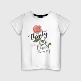 Детская футболка хлопок с принтом Роза  в Екатеринбурге, 100% хлопок | круглый вырез горловины, полуприлегающий силуэт, длина до линии бедер | 8 марта | весна | девушке | женский | мама | подарок | топ | тренд | феминизм | цветы