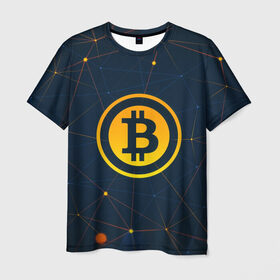 Мужская футболка 3D с принтом Bitcoin is future в Екатеринбурге, 100% полиэфир | прямой крой, круглый вырез горловины, длина до линии бедер | web | биткойн | блокчейн | криптовалюта | программирование | сеть