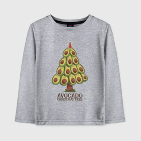Детский лонгслив хлопок с принтом Avocado Christmas Tree в Екатеринбурге, 100% хлопок | круглый вырез горловины, полуприлегающий силуэт, длина до линии бедер | claus | cute | nature | new year | santa | tree | авокадо | адвокадо | дед мороз | дед отмороз | ёлка | ель | из авокадо | колпак | косточка | милота | милые авокадо | новый год | прикол | природа | рождественское дерево