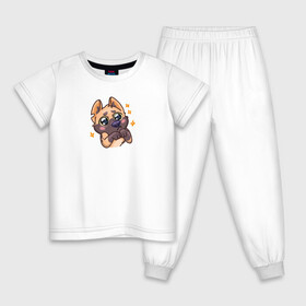 Детская пижама хлопок с принтом Собачка в Екатеринбурге, 100% хлопок |  брюки и футболка прямого кроя, без карманов, на брюках мягкая резинка на поясе и по низу штанин
 | cute | dog | doggy | милая собачка | миленько | милота | овчарка | собака | собачка | стикер собаки