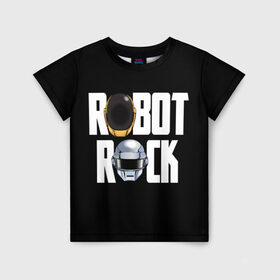Детская футболка 3D с принтом Robot Rock в Екатеринбурге, 100% гипоаллергенный полиэфир | прямой крой, круглый вырез горловины, длина до линии бедер, чуть спущенное плечо, ткань немного тянется | Тематика изображения на принте: cyberpunk | daft | daftpunk | electronic | get | guy | guy manuel | human | lucky | music | punk | robot | rock | thomas | дафт | дафтпанк | киберпанк | музыка | ню диско | панк | робот | рок | техно | томас | электро | электроник рок