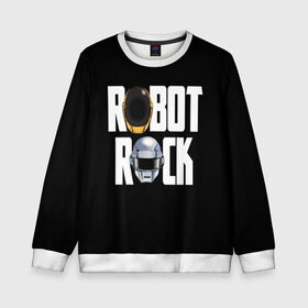 Детский свитшот 3D с принтом Robot Rock в Екатеринбурге, 100% полиэстер | свободная посадка, прямой крой, мягкая тканевая резинка на рукавах и понизу свитшота | cyberpunk | daft | daftpunk | electronic | get | guy | guy manuel | human | lucky | music | punk | robot | rock | thomas | дафт | дафтпанк | киберпанк | музыка | ню диско | панк | робот | рок | техно | томас | электро | электроник рок