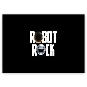 Поздравительная открытка с принтом Robot Rock в Екатеринбурге, 100% бумага | плотность бумаги 280 г/м2, матовая, на обратной стороне линовка и место для марки
 | cyberpunk | daft | daftpunk | electronic | get | guy | guy manuel | human | lucky | music | punk | robot | rock | thomas | дафт | дафтпанк | киберпанк | музыка | ню диско | панк | робот | рок | техно | томас | электро | электроник рок