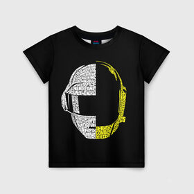 Детская футболка 3D с принтом Daft Punk в Екатеринбурге, 100% гипоаллергенный полиэфир | прямой крой, круглый вырез горловины, длина до линии бедер, чуть спущенное плечо, ткань немного тянется | cyberpunk | daft | daftpunk | electronic | get | guy | guy manuel | human | lucky | music | punk | robot | rock | thomas | дафт | дафтпанк | киберпанк | музыка | ню диско | панк | робот | рок | техно | томас | электро | электроник рок