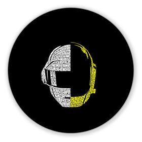 Коврик для мышки круглый с принтом Daft Punk в Екатеринбурге, резина и полиэстер | круглая форма, изображение наносится на всю лицевую часть | cyberpunk | daft | daftpunk | electronic | get | guy | guy manuel | human | lucky | music | punk | robot | rock | thomas | дафт | дафтпанк | киберпанк | музыка | ню диско | панк | робот | рок | техно | томас | электро | электроник рок