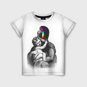 Детская футболка 3D с принтом Daft Punk в Екатеринбурге, 100% гипоаллергенный полиэфир | прямой крой, круглый вырез горловины, длина до линии бедер, чуть спущенное плечо, ткань немного тянется | Тематика изображения на принте: cyberpunk | daft | daftpunk | electronic | get | guy | guy manuel | human | lucky | music | punk | robot | rock | thomas | дафт | дафтпанк | киберпанк | музыка | ню диско | панк | робот | рок | техно | томас | электро | электроник рок