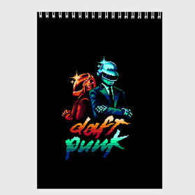 Скетчбук с принтом Daft Punk в Екатеринбурге, 100% бумага
 | 48 листов, плотность листов — 100 г/м2, плотность картонной обложки — 250 г/м2. Листы скреплены сверху удобной пружинной спиралью | Тематика изображения на принте: cyberpunk | daft | daftpunk | electronic | get | guy | guy manuel | human | lucky | music | punk | robot | rock | thomas | дафт | дафтпанк | киберпанк | музыка | ню диско | панк | робот | рок | техно | томас | электро | электроник рок