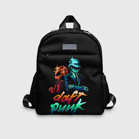 Детский рюкзак 3D с принтом Daft Punk в Екатеринбурге, 100% полиэстер | лямки с регулируемой длиной, сверху петелька, чтобы рюкзак можно было повесить на вешалку. Основное отделение закрывается на молнию, как и внешний карман. Внутри дополнительный карман. По бокам два дополнительных кармашка | Тематика изображения на принте: cyberpunk | daft | daftpunk | electronic | get | guy | guy manuel | human | lucky | music | punk | robot | rock | thomas | дафт | дафтпанк | киберпанк | музыка | ню диско | панк | робот | рок | техно | томас | электро | электроник рок