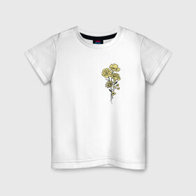 Детская футболка хлопок с принтом Flo в Екатеринбурге, 100% хлопок | круглый вырез горловины, полуприлегающий силуэт, длина до линии бедер | flo | flowers | растения | флористика | цветение | цветы