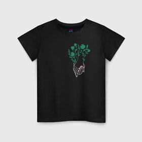 Детская футболка хлопок с принтом Flo в Екатеринбурге, 100% хлопок | круглый вырез горловины, полуприлегающий силуэт, длина до линии бедер | flo | flowers | растения | флористика | цветение | цветы