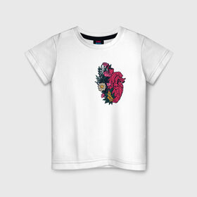 Детская футболка хлопок с принтом Heart в Екатеринбурге, 100% хлопок | круглый вырез горловины, полуприлегающий силуэт, длина до линии бедер | flo | flowers | растения | флористика | цветение | цветы