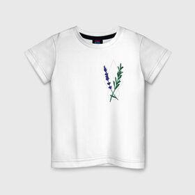 Детская футболка хлопок с принтом Лаванда в Екатеринбурге, 100% хлопок | круглый вырез горловины, полуприлегающий силуэт, длина до линии бедер | flo | flowers | растения | флористика | цветение | цветы
