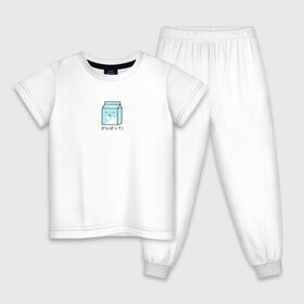 Детская пижама хлопок с принтом Kawaii milk в Екатеринбурге, 100% хлопок |  брюки и футболка прямого кроя, без карманов, на брюках мягкая резинка на поясе и по низу штанин
 | kawaii milk | еда | иероглифы | кавайное молоко | милый | япония