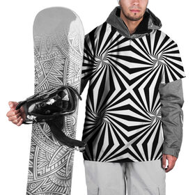 Накидка на куртку 3D с принтом Оптическая иллюзия в Екатеринбурге, 100% полиэстер |  | геометрия | иллюзия | оптическая иллюзия | черно белое