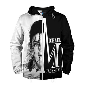 Мужская ветровка 3D с принтом Майкл Джексон в Екатеринбурге, 100% полиэстер | подол и капюшон оформлены резинкой с фиксаторами, два кармана без застежек по бокам, один потайной карман на груди | бог танца | красивый звук | милый и очаровательный | самый популярный певец в мире