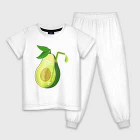 Детская пижама хлопок с принтом СОК АВОКАДО в Екатеринбурге, 100% хлопок |  брюки и футболка прямого кроя, без карманов, на брюках мягкая резинка на поясе и по низу штанин
 | Тематика изображения на принте: avocado | avocato | food | juice | summer | авокадо | авокато | еда | лето | отдых | сок | фрукт | фрукты | ягода | ягоды