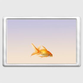 Магнит 45*70 с принтом золотая рыбка в Екатеринбурге, Пластик | Размер: 78*52 мм; Размер печати: 70*45 | Тематика изображения на принте: аквариум | градиент | золотая рыбка | подводный мир | рыба | рыбешка | рыбка