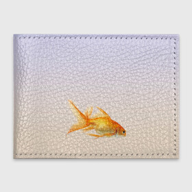 Обложка для студенческого билета с принтом золотая рыбка в Екатеринбурге, натуральная кожа | Размер: 11*8 см; Печать на всей внешней стороне | аквариум | градиент | золотая рыбка | подводный мир | рыба | рыбешка | рыбка