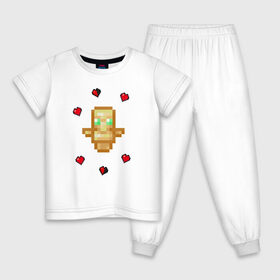 Детская пижама хлопок с принтом Тотем бессмертия в Екатеринбурге, 100% хлопок |  брюки и футболка прямого кроя, без карманов, на брюках мягкая резинка на поясе и по низу штанин
 | minecraft | игры | майнкрафт | стиль майнкрафта