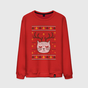 Мужской свитшот хлопок с принтом Рождественский свитер с котом в Екатеринбурге, 100% хлопок |  | Тематика изображения на принте: food | mandarins | mem | meme | new year | sweater | ugly | в слюнявчике | еда | жрать | жрац | кот | котяра | кушац | кушот | мем | мем с котом | мемы | неси | новый год | оливье | прикол | рождество | свитер | слюнявчик
