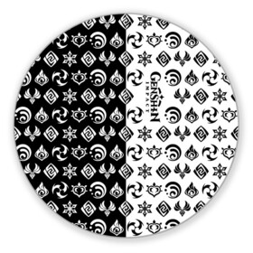 Коврик для мышки круглый с принтом Genshin Impact в Екатеринбурге, резина и полиэстер | круглая форма, изображение наносится на всю лицевую часть | anime | game | zelda | аниме | геншин | дилюк | игра | импакт | итэр | люмин | молитва | паймон | тейват