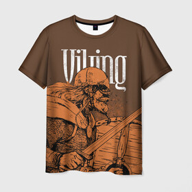 Мужская футболка 3D с принтом Viking в Екатеринбурге, 100% полиэфир | прямой крой, круглый вырез горловины, длина до линии бедер | drakkar | valhalla | valheim | viking | vikings | валхэйм | вальгала | вальхала | вальхейм | викинг | викинги | драккар