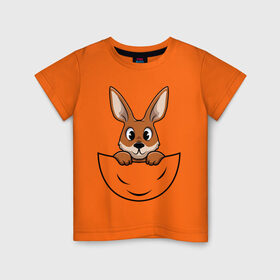 Детская футболка хлопок с принтом Кенгуренок в сумке в Екатеринбурге, 100% хлопок | круглый вырез горловины, полуприлегающий силуэт, длина до линии бедер | animals | australia | baby | bag | cute | ears | eyes | jump | kangaroo | leap | mother | nose | paws | pocket | sack | shadow | tail | австралия | глаза | детеныш | животные | карман | кенгуренок | кенгуру | лапы | мама | мешок | милый | нос | няшный | п