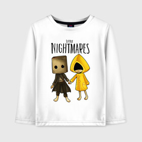 Детский лонгслив хлопок с принтом LITTLE NIGHTMARES в Екатеринбурге, 100% хлопок | круглый вырез горловины, полуприлегающий силуэт, длина до линии бедер | little nightmares | little nightmares 2 | игра nightmares | монстры. | ужасы | учительница | хоррор