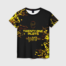 Женская футболка 3D с принтом TWENTY ONE PILOTS TOP. в Екатеринбурге, 100% полиэфир ( синтетическое хлопкоподобное полотно) | прямой крой, круглый вырез горловины, длина до линии бедер | 21 pilots | blurryface | fbr | fueled by ramen | fueledbyramen | heathens | heavydirtysoul | josh dun | music | music video | official | stressed out | top | tp | trench | twenty one pilots | twentyonepilots | tyler joseph 