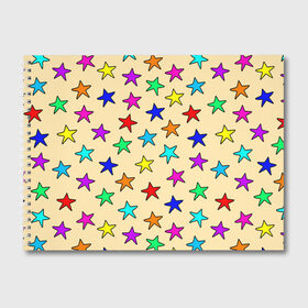 Альбом для рисования с принтом Детские звезды на песке в Екатеринбурге, 100% бумага
 | матовая бумага, плотность 200 мг. | baby | colorfull | disco | kids | stars | девочкам | детские рисунки | детям | диско | звездочки | звезды | конфетти | лето | малыш | ночные | орнамент | песок | пляж | праздник | радужные | разноцветный узор