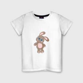 Детская футболка хлопок с принтом Зайка в Екатеринбурге, 100% хлопок | круглый вырез горловины, полуприлегающий силуэт, длина до линии бедер | дети | зайка | зайчик | милый | пижама